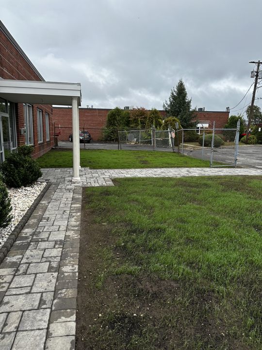 Entry walk and lawn completed.